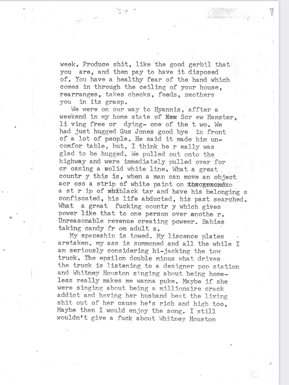 an image of typewritten text